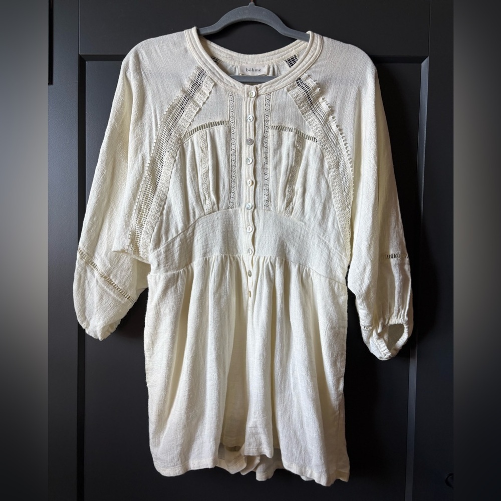 Bohme White Long Sleeve Romper